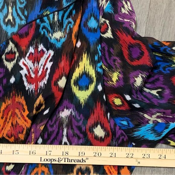 LULAROE Kimono Women Large Colorful Open Waterfall Short Sleeve Longline. - Picture 9 of 11